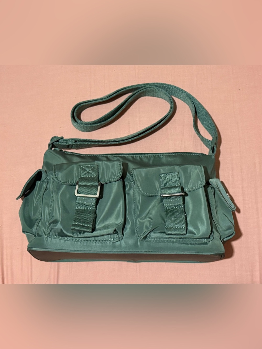 PINK Nylon Cargo Shoulder Bag